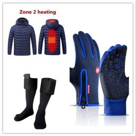 Winter Gloves: Touch Screen Tip, Motorcycle & Sno-Machine Riding, Sledding, Waterproof Sports Gloves With Fleece (Option: Blue set-M)