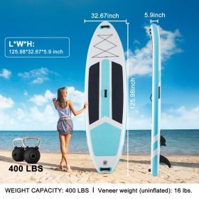 Inflatable Stand Up Paddle Board 10 Ft 5 In w/ Premium SUP Paddle Board Accessories, Wide Stable Design, Non-Slip Comfort Deck Youth & Adult (Option: Gray blue)