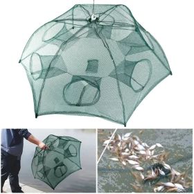 Folding Trap Net Portable Fishing Bait Trap Shrimp Minnow Crab Bait Net 6 Sides 6 Holes Crayfish Cast Mesh Trap Automatic (Option: AS PIC)