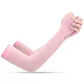 Unisex Cooling Ice Silk Sun Sleeves - UV Protection Thin Arm Guards For Outdoor Cycling, Breathable & Quick-Dry, One Size Fits Most, Elegant Gift (Option: Pink)