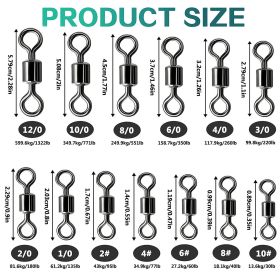 100pcs/pack Stainless Steel Rolling Swivel Connector; 30Lb-1322 Lb High Strength Fishing Rolling Barrel Swivels Fishing Tackle Accessories For Sa (size: 4/0, 260lb)